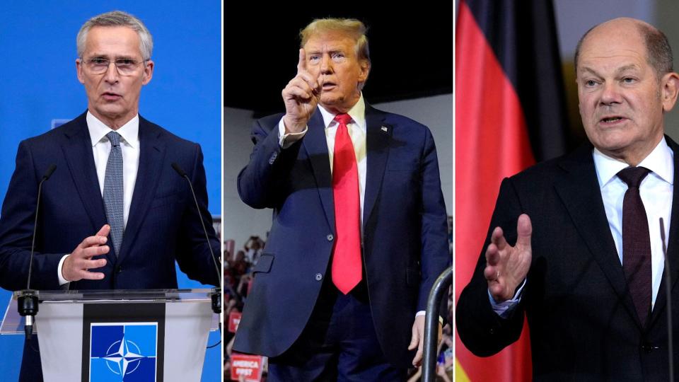 Jens Stoltenberg, Donald Trump, Olaf Scholz 