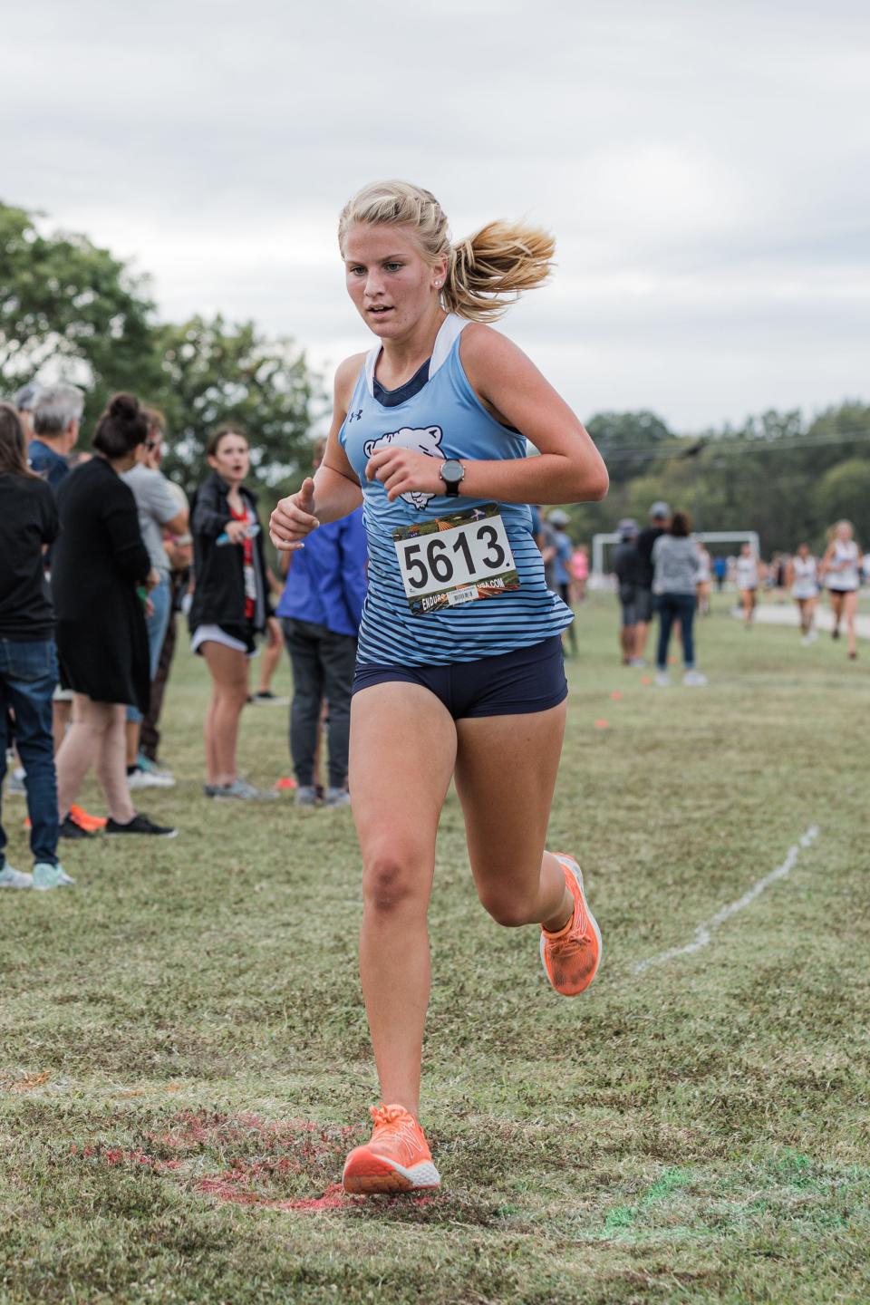 Bartlesville High's Gentry Turner runs last autumn  at the Frontier Valley Conference meet at Lee Lake.