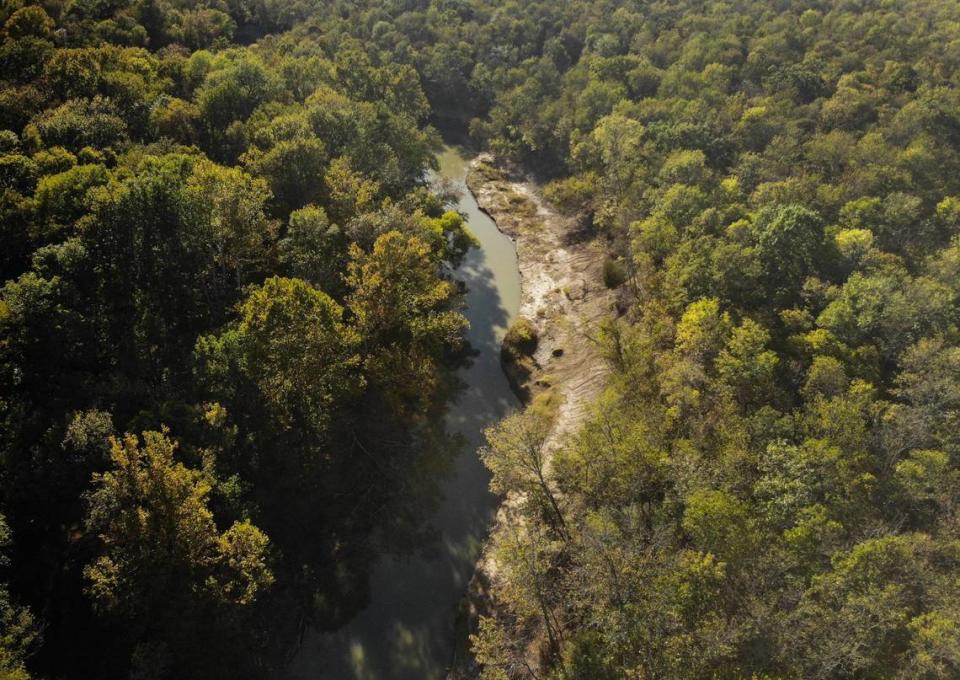 About two miles of the Sulphur River runs through Jim Marshall’s property in northeast Texas. The Marvin Nichols Reservoir project would dam up the Sulfur River, an action that Marshall and other Cuthand residents fiercely oppose.