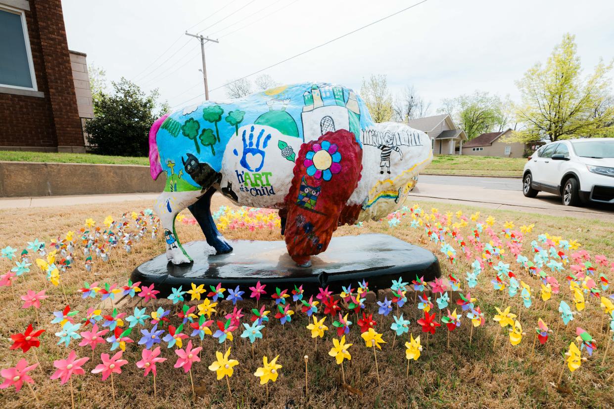 Ray of Hope Advocacy Center planted 391 pinwheels outside its facility, representing a confirmed victim of child abuse in the regions served by the center in 2023.