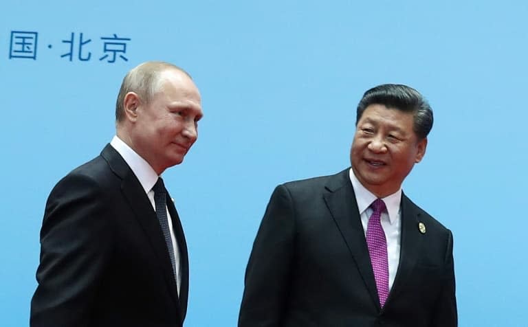 Le président chinois Xi Jinping et le président russe Vladimir Poutine à Pékin, le 27 avril 2019 - Valery SHARIFULIN © 2019 AFP