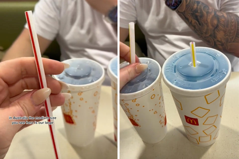 McDonald's plastic straws and cups