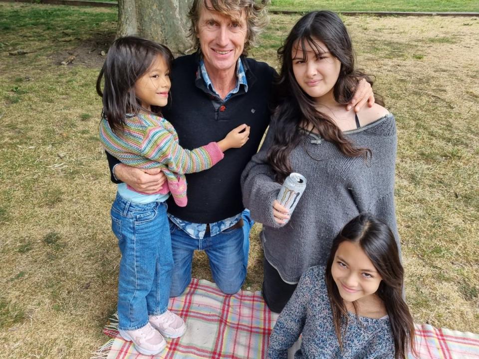 Nick with daughters (left to right) Cressida, Sasha and Jasmin (Supplied)