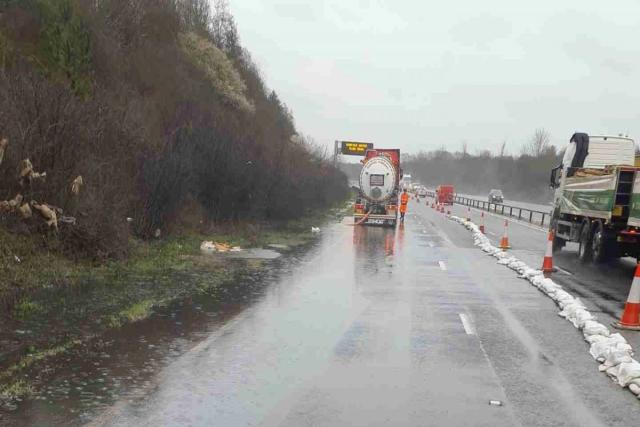 Flooded stretch of A14 to close overnight