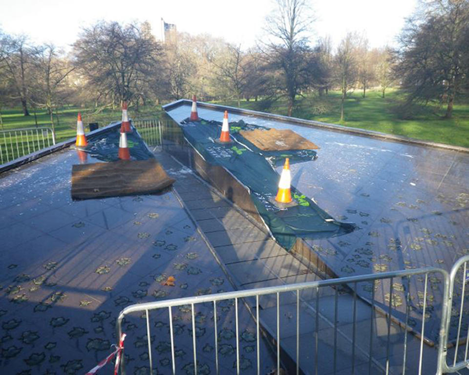 The Bomber Command memorial has been fenced off