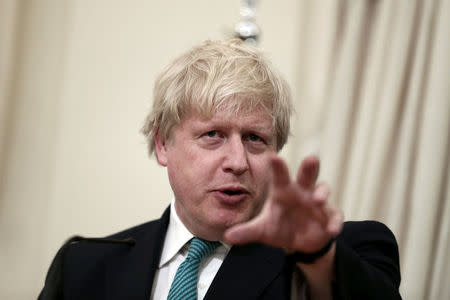 British Foreign Secretary Boris Johnson answers a question during a joint press conference with Greek Foreign Minister Nikos Kotzias (not pictured) following their meeting at the Foreign Ministry in Athens, Greece, April 6, 2017. REUTERS/Alkis Konstantinidis
