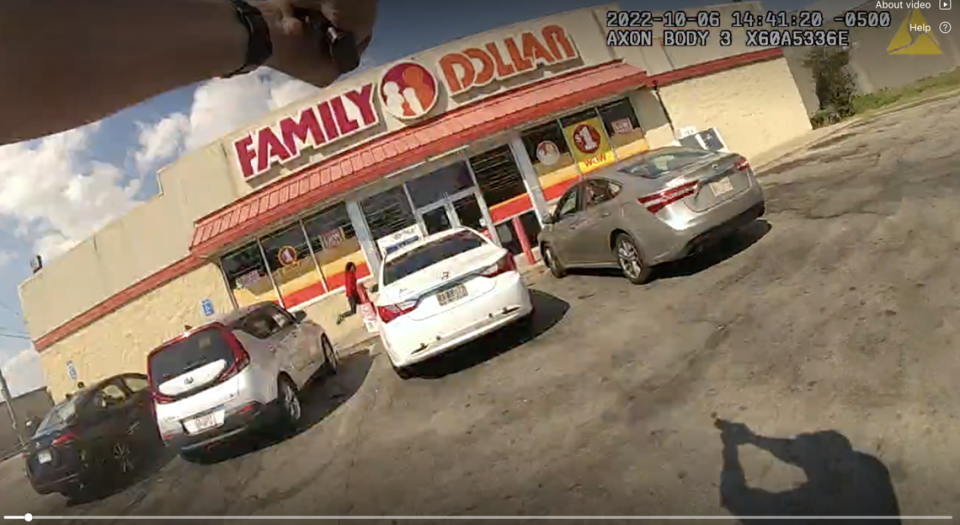 Body camera footage shows the moments before 15-year-old Jaheim McMillan was shot by Gulfport police outside of a Family Dollar store in Oct. 2022.