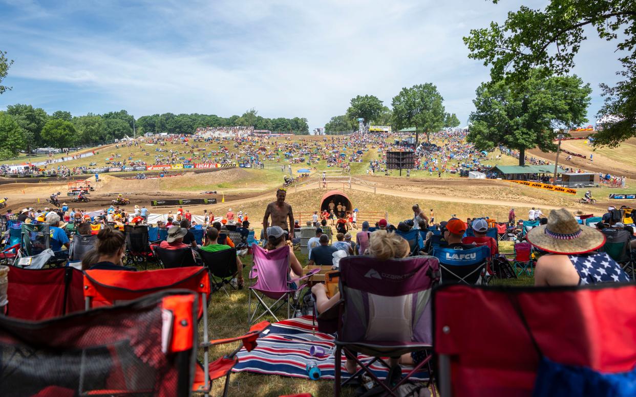 Fans during the KTM RedBud National Lucas Oil Pro Motocross Championship Saturday, July 2, 2022 at the RedBud MX track in Buchanan, Mich.