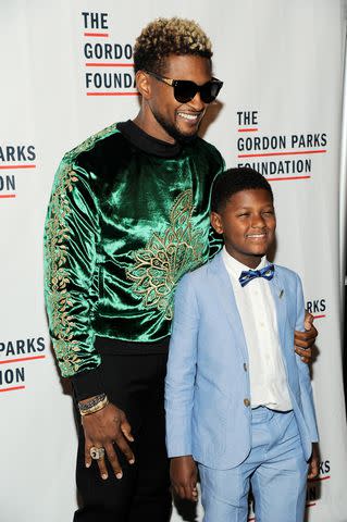 <p>Owen Hoffmann/Patrick McMullan via Getty</p> Usher and Naviyd Ely Raymond in 2017