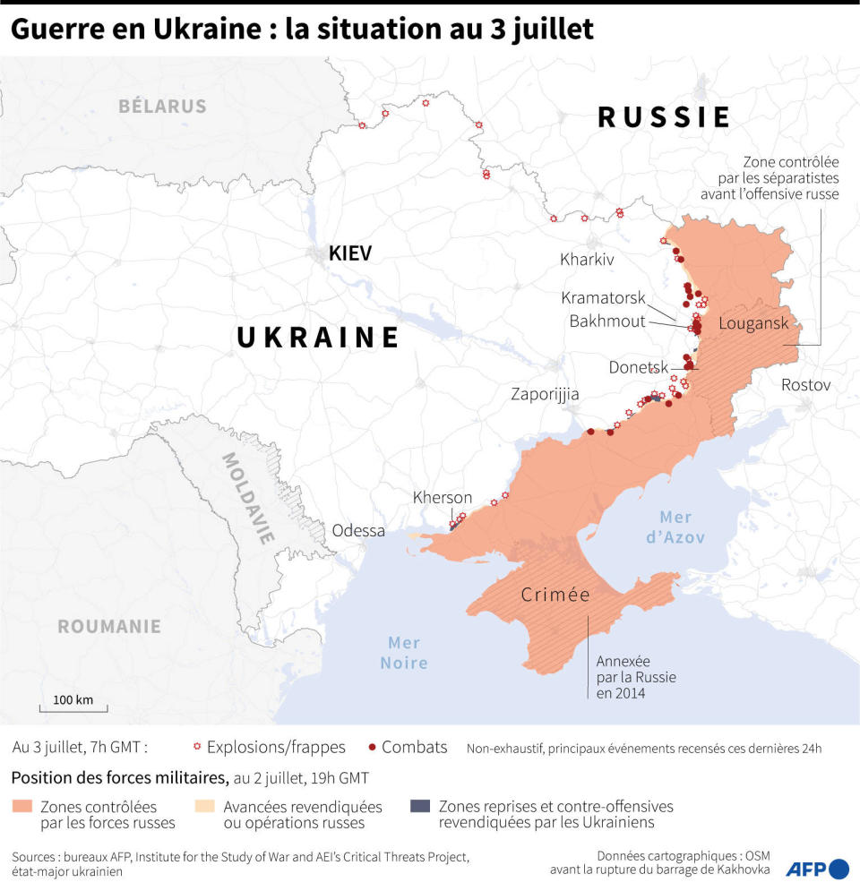 Situation en Ukraine au 3 juillet 2023