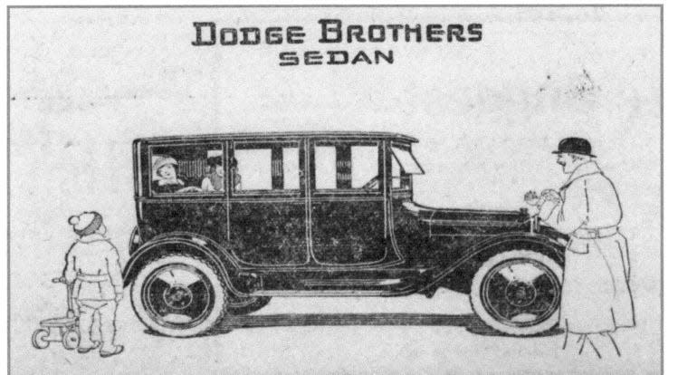 More families in1921 than ever before would make their Thanksgiving trips in automobiles. One out of every three families owned an automobile. This ad from the Lancaster Daily Eagle was promoting the new Dodge that was for sale at Martens' Hardware Store .