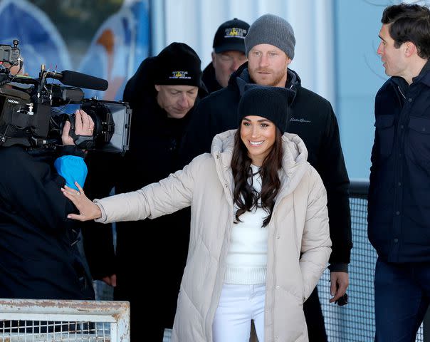 <p>Andrew Chin/Getty</p> Harry and Meghan in Whistler for the Invictus Games countdown