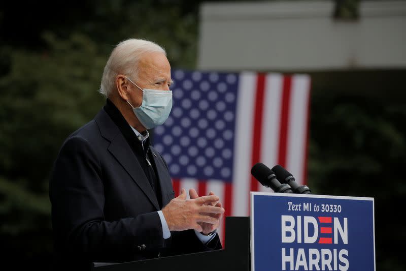 Democratic U.S. presidential nominee Joe Biden campaigns in Grand Rapids, Michigan