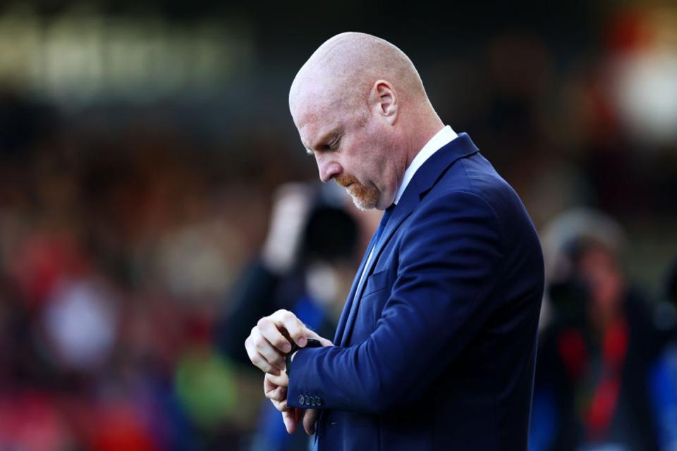 Sean Dyche and Everton are battling to avoid the drop amid uncertainty over the club’s takeover (Getty)