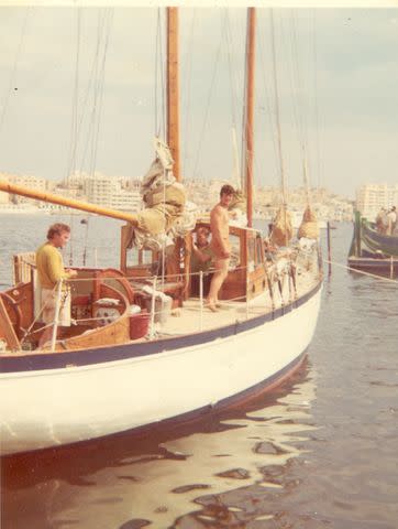 <p>Provided by Douglas Robertson</p> The Robertsons on their yacht the 'Lucette'