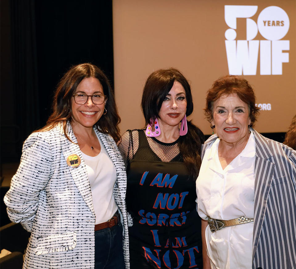 WIF Board President Amy Baer, Josie Cotton, and Martha Coolidge at the WIF 50th Anniversary Screening Series featuring VALLEY GIRL.