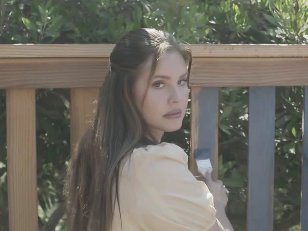 Lana Del Rey in the visualisation for her single ‘Blue Banisters’  (Polydor/Universal)