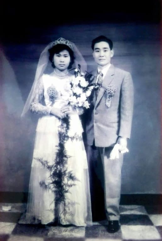 《圖說》林阿好與夫婿李樂結婚照。〈李復鄉提供〉