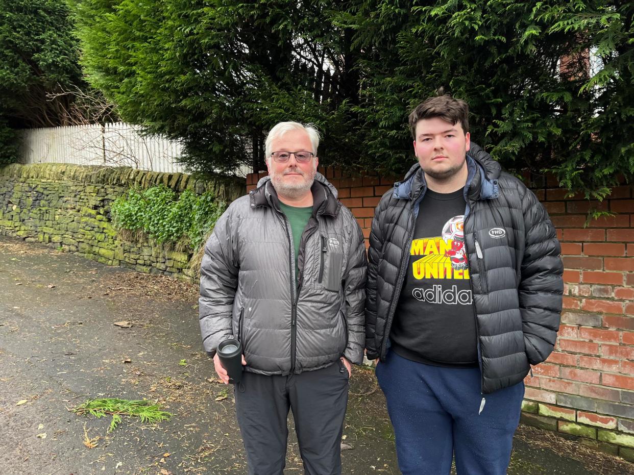 Euan Welsh (R) said going for a pint in Wetherspoons may have saved his life during Storm Gerrit. (SWNS)