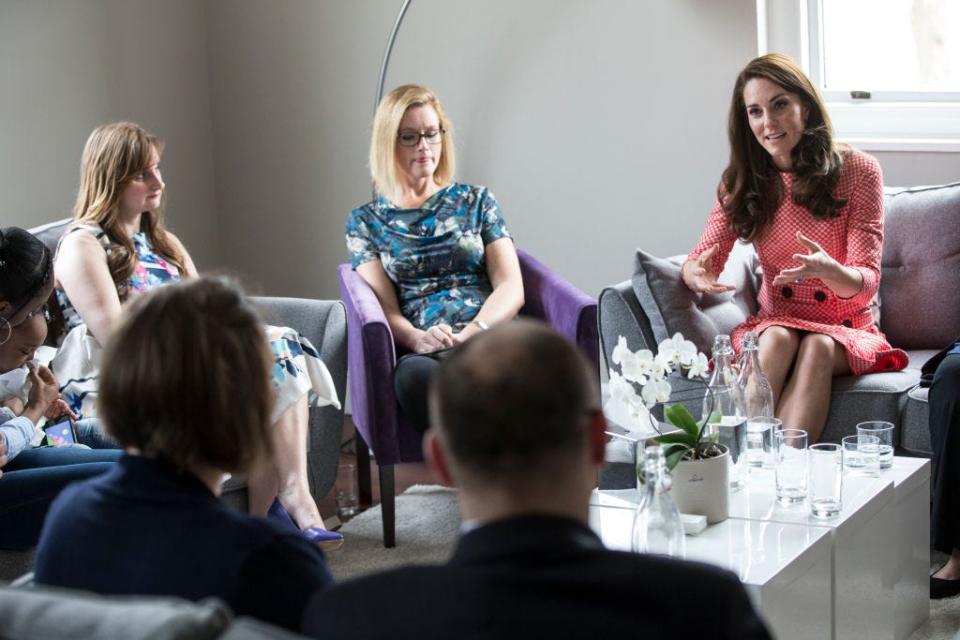 Kate Middleton at a support group for mothers
