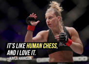 MMA fighter <a href="https://sports.yahoo.com/pfl-kayla-harrisons-goal-is-to-be-the-best-fighter-ever-222416229.html" data-ylk="slk:Kayla Harrison tells Yahoo Sports' Kevin Iole;elm:context_link;itc:0;sec:content-canvas;outcm:mb_qualified_link;_E:mb_qualified_link;ct:story;" class="link  yahoo-link">Kayla Harrison tells Yahoo Sports' Kevin Iole</a> about the her path to embracing the sport ahead of her lightweight bout against Larissa Pacheco.