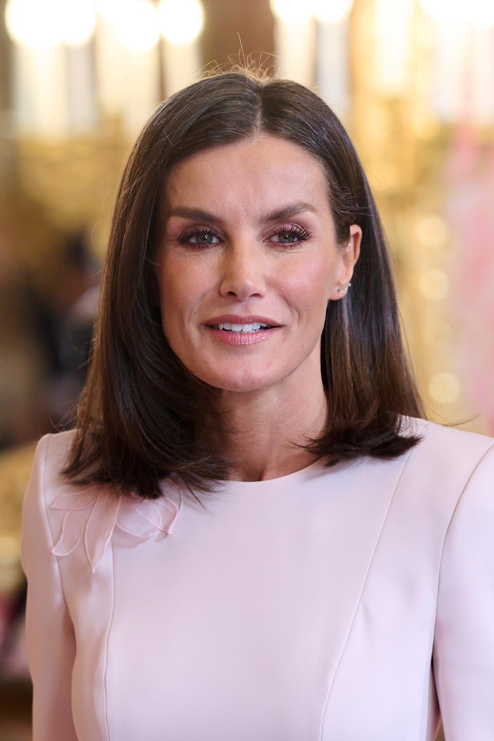 Queen Letizia of Spain hosts an official lunch for the "Miguel De Cervantes 2023" award on April 24 in Madrid.