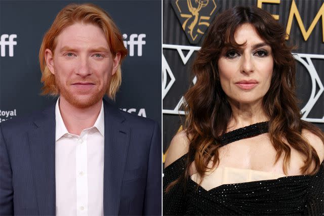 <p>Mathew Tsang/Getty; Kevin Mazur/Getty </p> Domhnall Gleeson and Sabrina Impacciatore