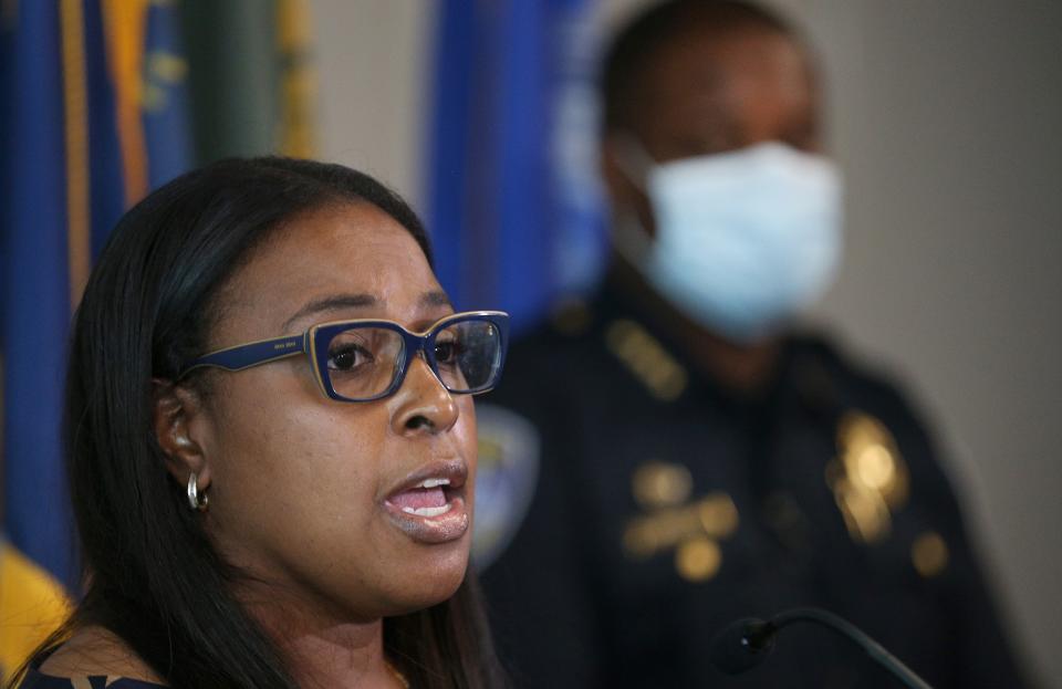 Mayor Lovely Warren and Rochester Police Chief Le'Ron Singletary speak with the media about the death of Daniel Prude during an arrest.