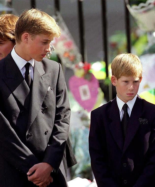 Harry has confessed his distress at being ordered to walk behind his mum's coffin as a child. Photo: Getty