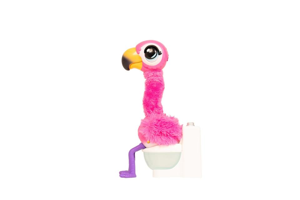 <p>Gotta Go Flamingo aims to make you laugh as he wiggles and jiggles his neck and repeats what you say. After feeding him, he'll let you know that he's just 'Gotta Go' and do a 'poop' into the loo. Just feed him some more and he'll go again and again. </p><p><a class="link " href="https://go.redirectingat.com?id=127X1599956&url=https%3A%2F%2Fwww.argos.co.uk%2Fproduct%2F7865619&sref=https%3A%2F%2Fwww.housebeautiful.com%2Fuk%2Flifestyle%2Fshopping%2Fg33533336%2Fargos-christmas-toys-2020%2F" rel="nofollow noopener" target="_blank" data-ylk="slk:BUY NOW VIA ARGOS;elm:context_link;itc:0;sec:content-canvas">BUY NOW VIA ARGOS</a> </p>