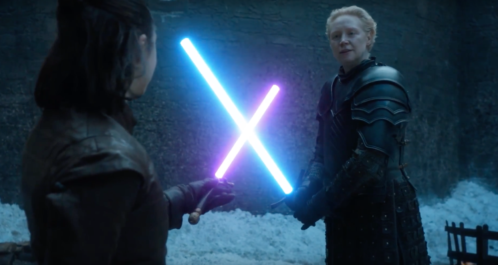 Swap out swords for Lightsabers, and suddenly Arya and Brienne’s fight on “Game of Thrones” is even better