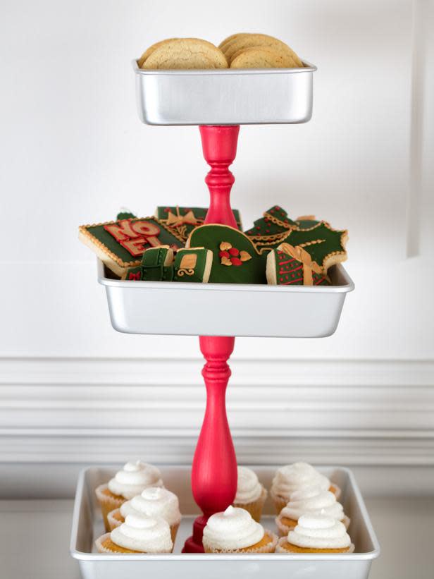 Candlestick + Baking Pan Tiered Serving Tray