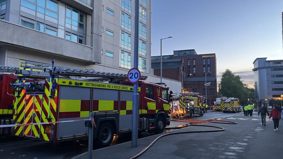 Fire in Huntingdon Street, Nottingham