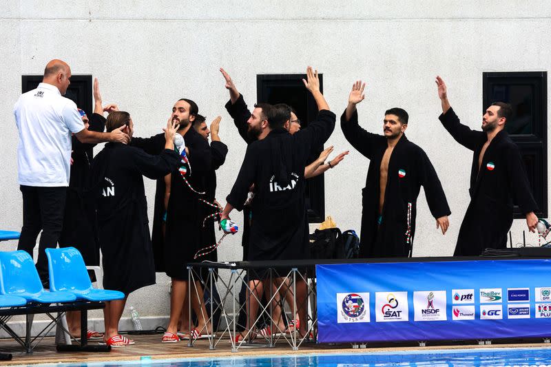 Social media shows Iran water polo players fail to sing anthem, seen as support for protests