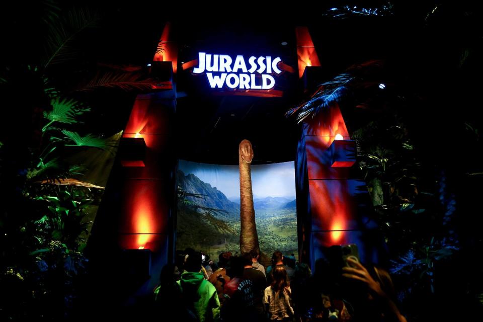 jurassic world the exhibition vip launch arrivals