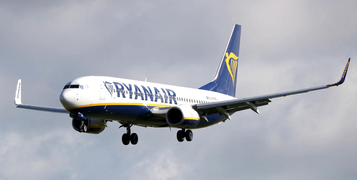 File photo dated 04/10/17 of a Ryanair plane. Ryanair said it suffered the &quot;most challenging&quot; quarter in its 35-year history as it reported a loss of 185 million euro (�168 million).