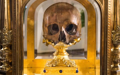 the-encased-skull-of-the-bishop-of-avranches - Credit: Derry Brabbs