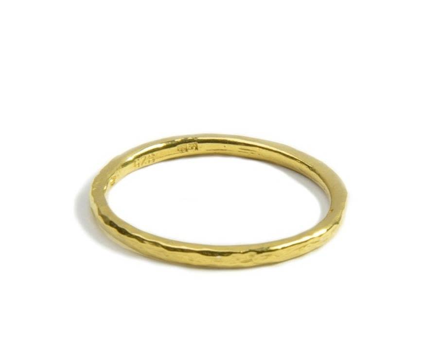 Hammered 23ct Gold Plated Ring