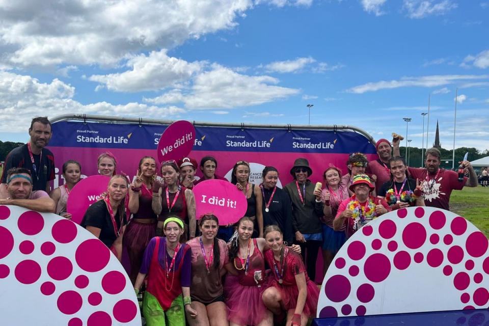 Warrington Girls Rugby League Club under 16s after tackling Pretty Muddy for Cancer Research <i>(Image: Contributed)</i>