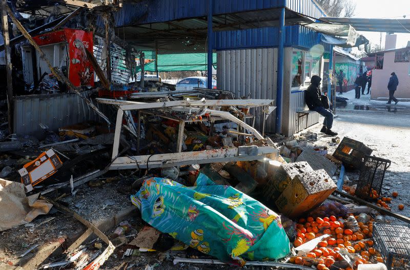 Aftermath of shelling in Donetsk