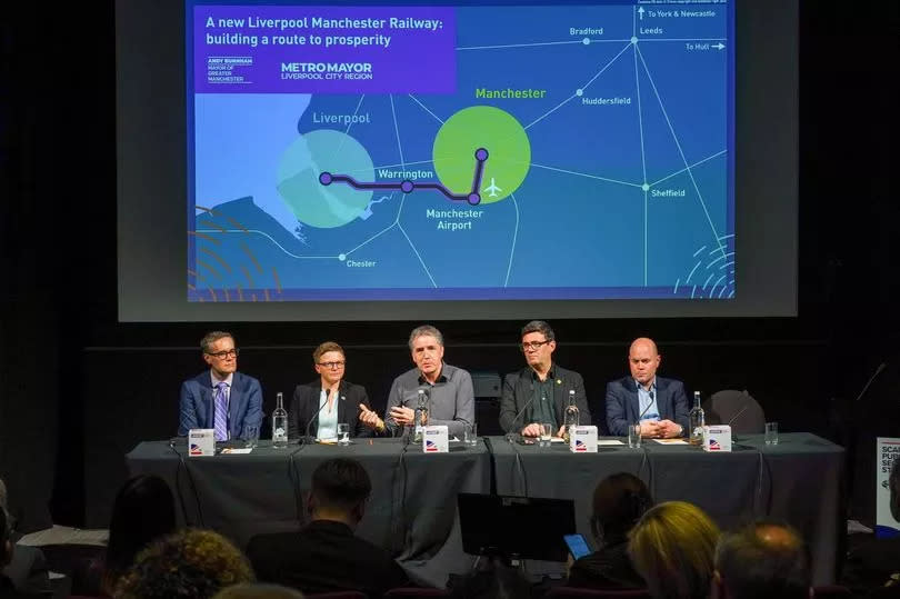 The press conference at UKREiiF where Andy Burnham et al announced the creation of the board -Credit:UKREiiF