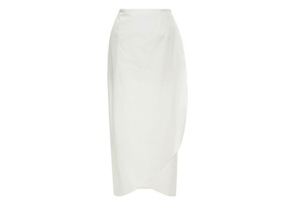 Rosie Assoulin Cotton-Poplin Wrap Skirt