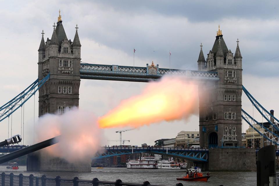 When the baby is born, there's a 62-gun salute from the Tower of London.