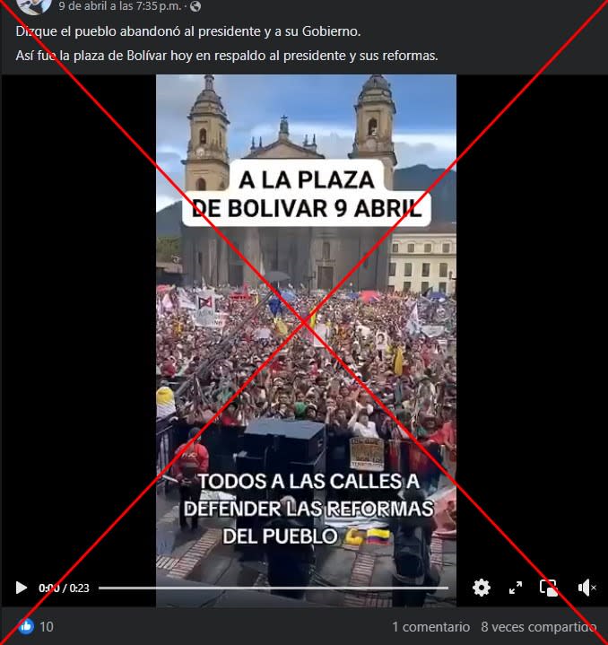 <span>Captura de pantalla de una publicación en Facebook realizada el 11 de abril de 2024</span>