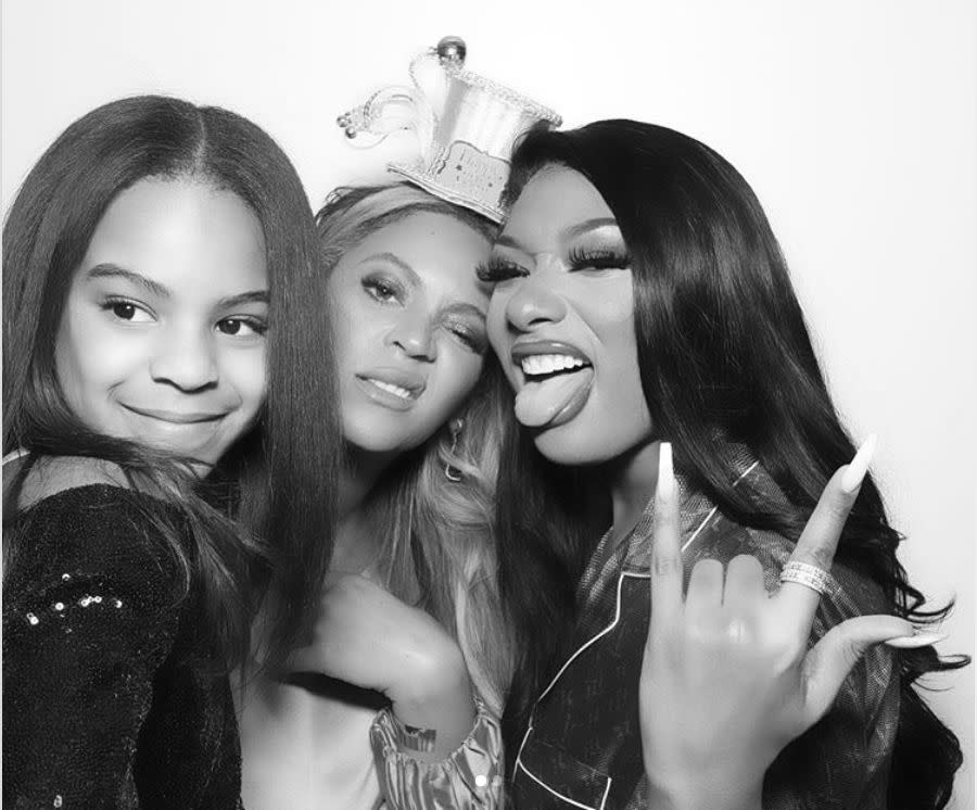 Megan Thee Stallion kicks off the New Year alongside Beyoncé Carter-Knowles and Blue Ivy on Jan. 1, 2020.