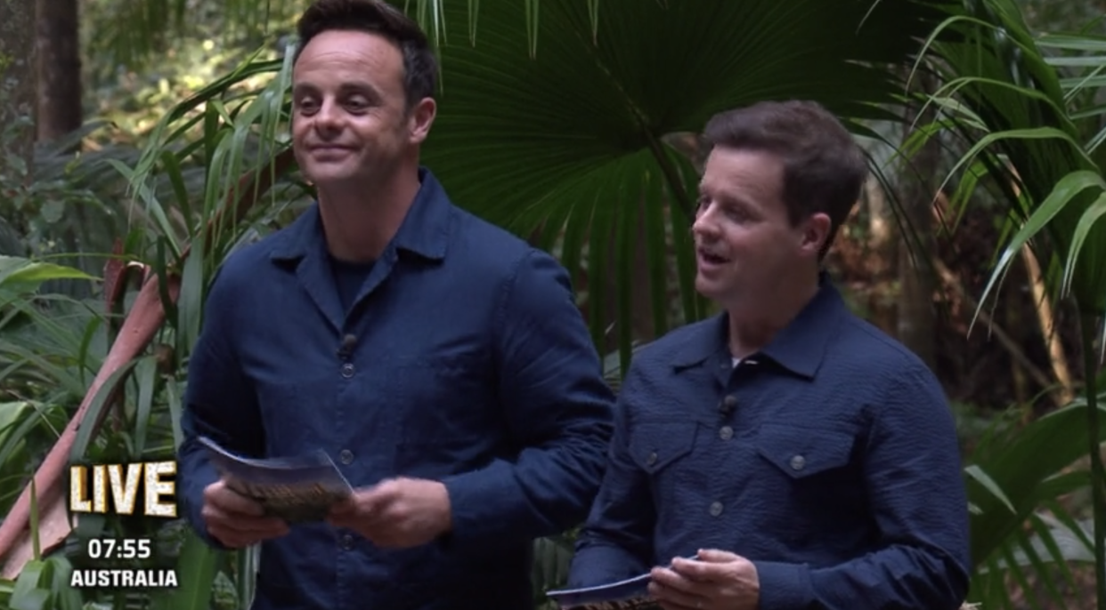 Ant McPartlin and Declan Donnelly talk to camp in I'm a Celebrity