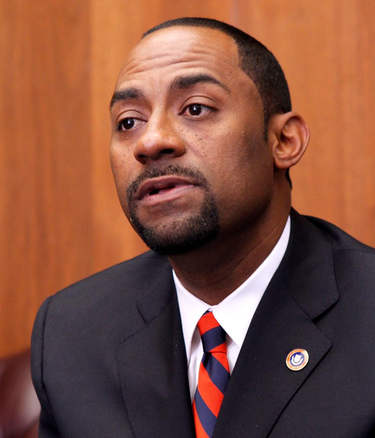 Kent J. Smith Jr., president of Langston University, speaks June 5, 2012, from his office.