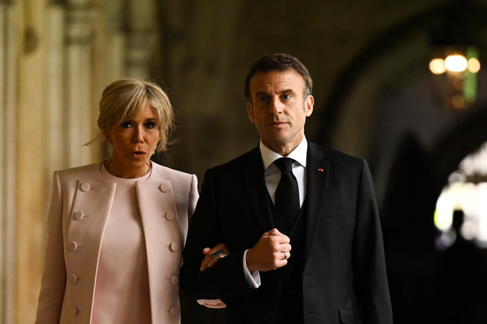 French President Emmanuel Macron and his wife Brigitte Macron