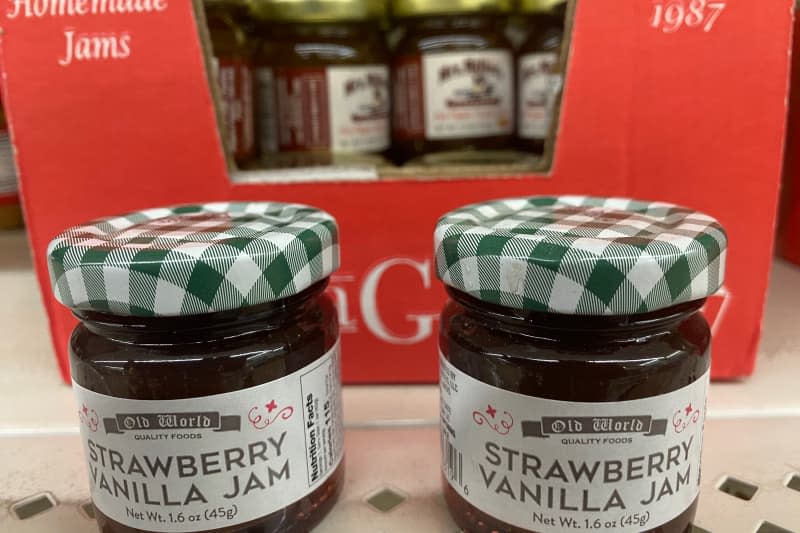 Jars of Old World Strawberry Vanilla Jam.