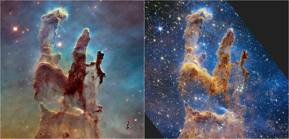 A comparison of Hubble's iconic view of the 